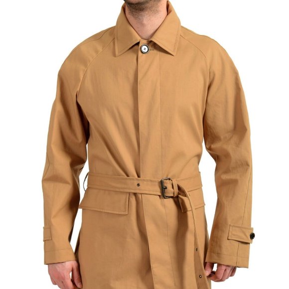 Hugo Boss Men's Magnar Beige Belted Trench Coat